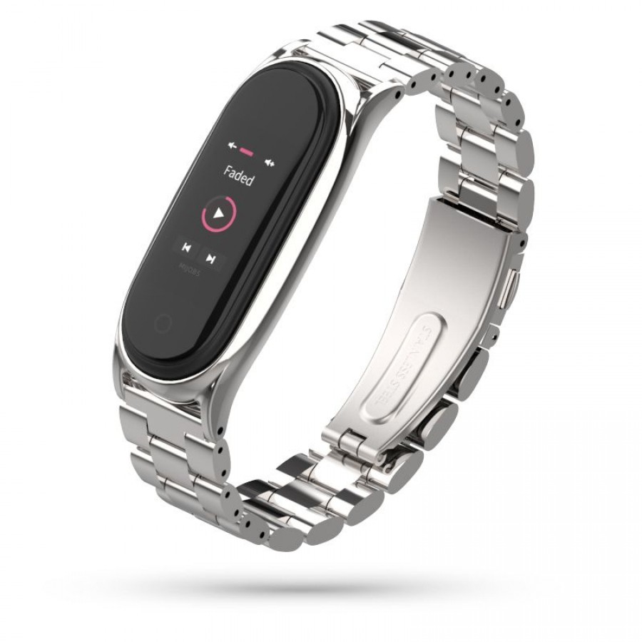 Stainless Steel Λουράκι Xiaomi Mi Band 5 - Silver